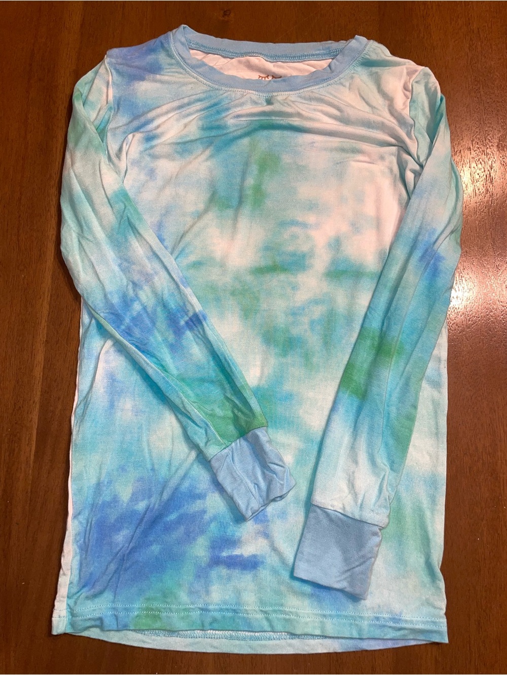 Little Sleepies Tie-Dye Long Sleeve Tee in Blue & Green Shades